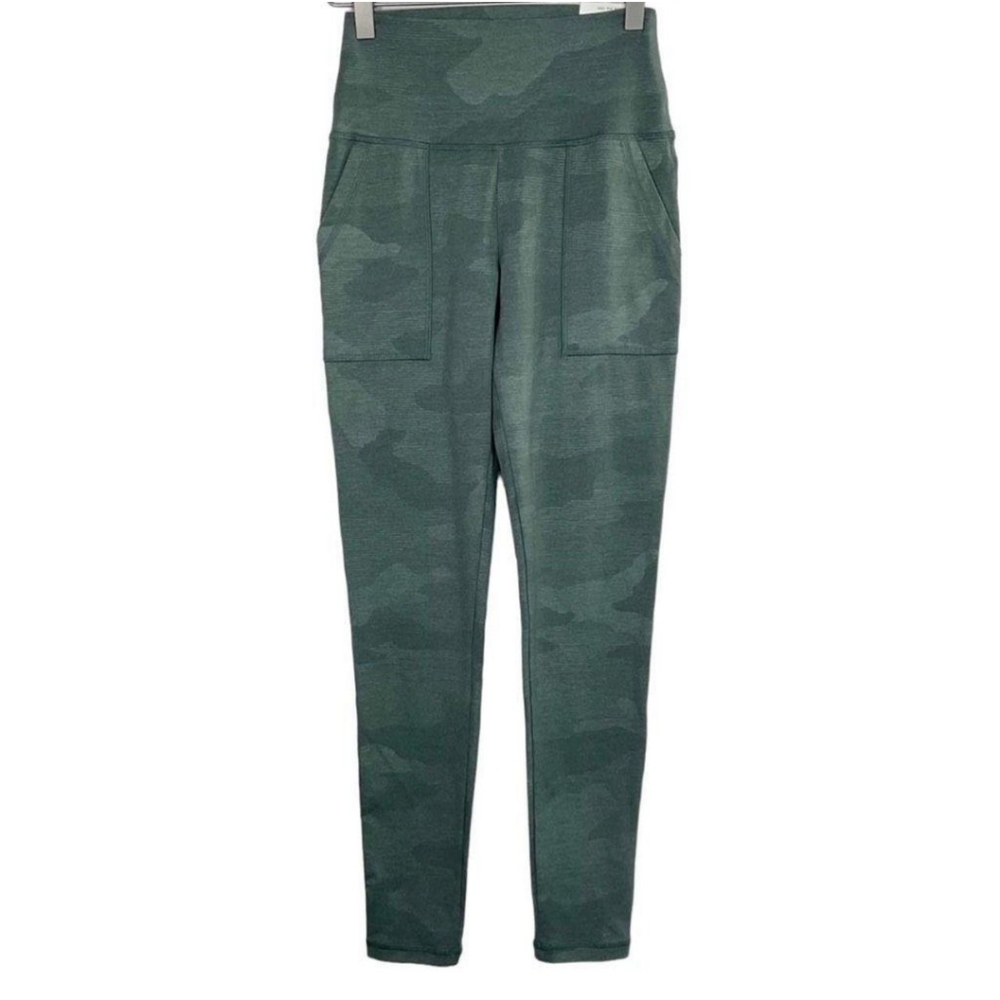 Aerie Cotton Blend Chill Play Move Leggings In Green Camo Size Small